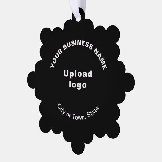 Handelsmarke auf Schwarzschneeflockenpapier Ornament Karte (Linke Ecke)