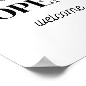 Handelsmarke, Schwarz-weiß wir sind willkommen Poster (Ecke)