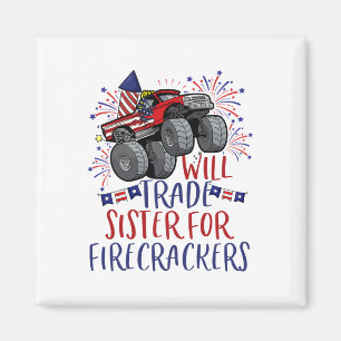 Handelsminister für Firecracker US Flag 4. Juli B Magnet