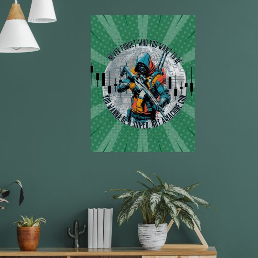 Handelsmotivation | Cyberpunk-Scharfschütze | Fant Poster (Wohnzimmer 1)