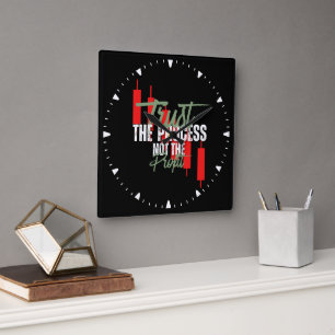 Handelsmotivation Vertrauen Selbstdisziplin Quadratische Wanduhr
