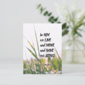 Handelt 17:28 in Ihm leben wir und bewegen Bibel V Postkarte (Stehend Vorderseite)