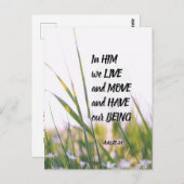 Handelt 17:28 in Ihm leben wir und bewegen Bibel V Postkarte (Vorne/Hinten)