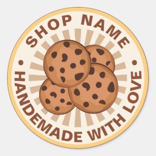 Handemade mit Liebe Custom Chocolate Chip Cookie Runder Aufkleber