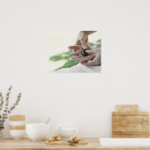 Händemassage mit heißen Steinen Poster (Küche)