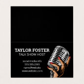 Händemikrophon | Sänger | Radio Host Visitenkarten (Außenseite Aufgefaltet)