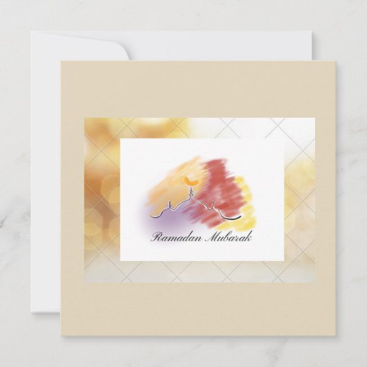 Handentworfene Ramadan-Mubarak-Karte (Vorderseite)