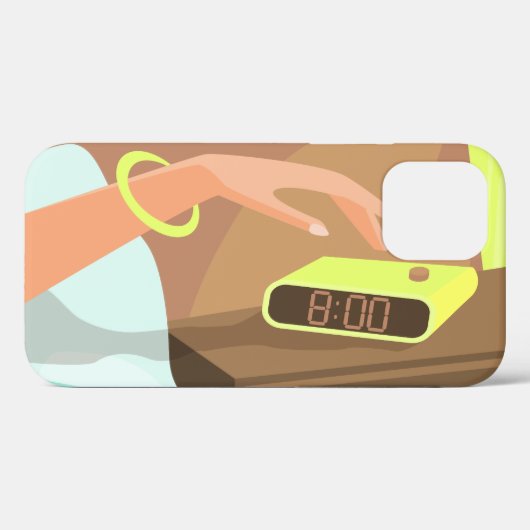 Händeschalten auf den Knopf Wecker-Schlummertaste Case-Mate iPhone Hülle (Rückseite (Horizontal))