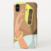 Händeschalten auf den Knopf Wecker-Schlummertaste iPhone Hülle (Rückseite)