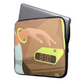Händeschalten auf den Knopf Wecker-Schlummertaste Laptopschutzhülle (Vorderseite Links)
