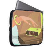 Händeschalten auf den Knopf Wecker-Schlummertaste Laptopschutzhülle (Vorne Rechts)