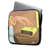 Händeschalten auf den Knopf Wecker-Schlummertaste Laptopschutzhülle (Vorderseite Links)