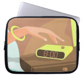 Händeschalten auf den Knopf Wecker-Schlummertaste Laptopschutzhülle (Vorderseite)