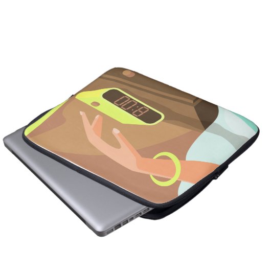 Händeschalten auf den Knopf Wecker-Schlummertaste Laptopschutzhülle (Vorne Knopf)