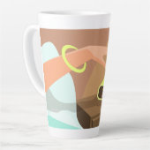 Händeschalten auf den Knopf Wecker-Schlummertaste Milchtasse (Linke Ecke)