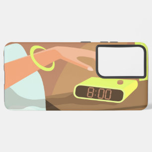 Händeschalten auf den Knopf Wecker-Schlummertaste Samsung Galaxy Hülle