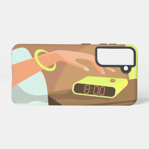 Händeschalten auf den Knopf Wecker-Schlummertaste Samsung Galaxy Hülle