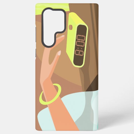 Händeschalten auf den Knopf Wecker-Schlummertaste Samsung Galaxy Hülle (Rückseite)