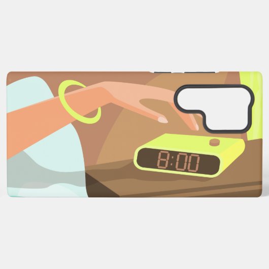 Händeschalten auf den Knopf Wecker-Schlummertaste Samsung Galaxy Hülle (Rückseite (Horizontal))