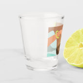 Händeschalten auf den Knopf Wecker-Schlummertaste Schnapsglas (Links)
