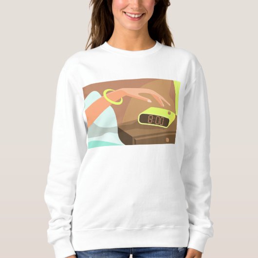 Händeschalten auf den Knopf Wecker-Schlummertaste Sweatshirt (Vorderseite)