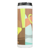 Händeschalten auf den Knopf Wecker-Schlummertaste Thermosbecher (Rückseite)