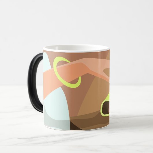 Händeschalten auf den Knopf Wecker-Schlummertaste Verwandlungstasse (Vorderseite Links)