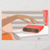 Händeschalten der Frauen auf den Knopf für den Wec (Vorderseite)