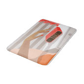 Händeschalten der Frauen auf den Knopf für den Wec Badematte (Schrägansicht)