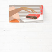 Händeschalten der Frauen auf den Knopf für den Wec Banner (InSitu)