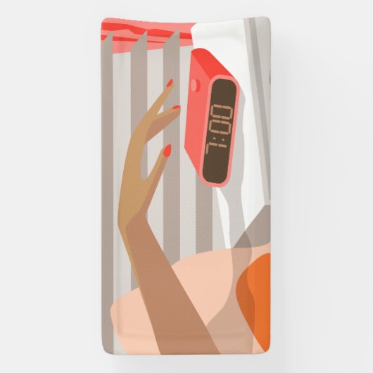 Händeschalten der Frauen auf den Knopf für den Wec Banner (Vertikal)