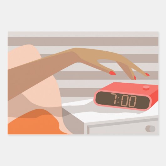 Händeschalten der Frauen auf den Knopf für den Wec Geschenkpapier Set (Vorderseite 2)