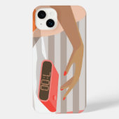 Händeschalten der Frauen auf den Knopf für den Wec iPhone Hülle (Rückseite)