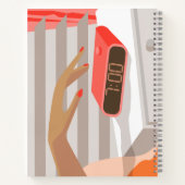 Händeschalten der Frauen auf den Knopf für den Wec Notizblock (Rückseite)