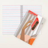 Händeschalten der Frauen auf den Knopf für den Wec Notizblock (Innen)