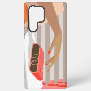 Händeschalten der Frauen auf den Knopf für den Wec Samsung Galaxy Hülle