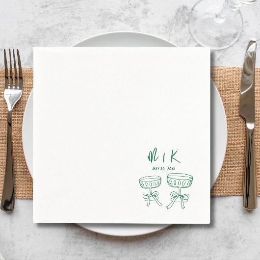 Händeschild-Cocktail-Hochzeit Serviette