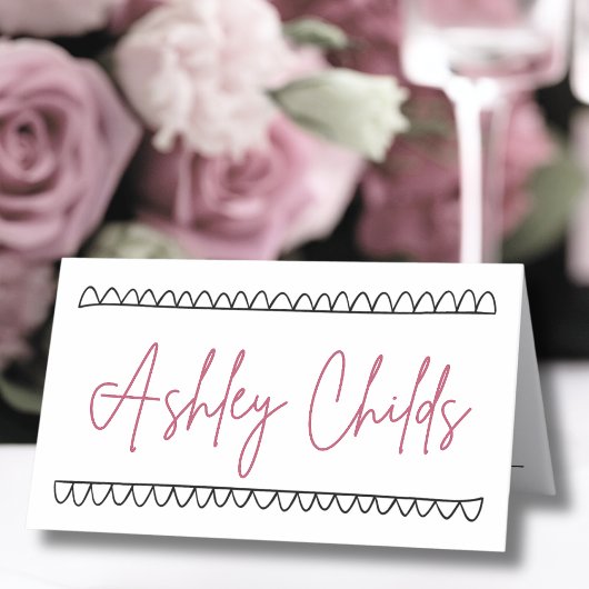 Händeschilderung mit französischem Whimsiknamen Ho Platzkarte