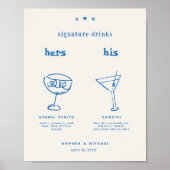 Händeschilderzeichen Getränke Cocktail Hochzeitssy Poster (Vorne)