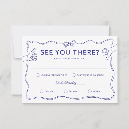 Händeschleife RSVP Karte (Vorderseite)