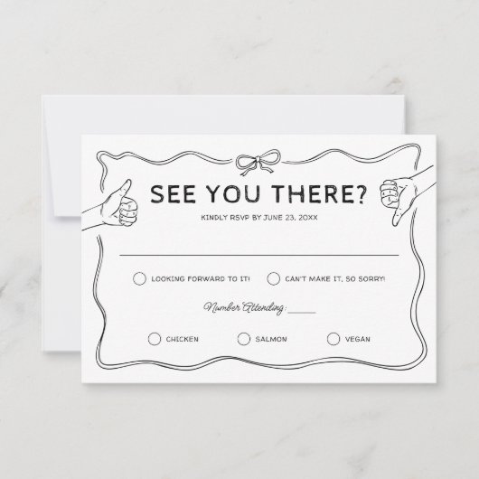 Händeschleife RSVP Karte (Vorderseite)