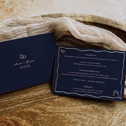 Händeschleifenkarte für die Hochzeitsdetails Einladung