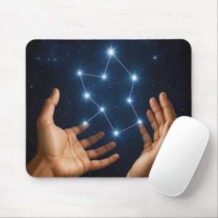 Händeschlitten erstellen einer Konstellation Mousepad