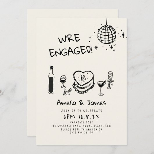 Händeschlittenhochzeit Einladung (Vorne/Hinten)