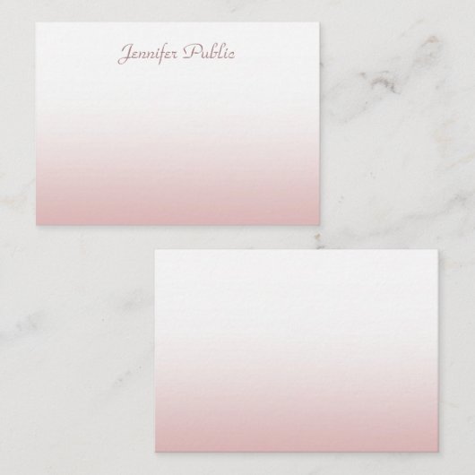 Handeschreiben von Skriptnamen Rose Gold-Klassenvo Mitteilungskarte (Vorne/Hinten)