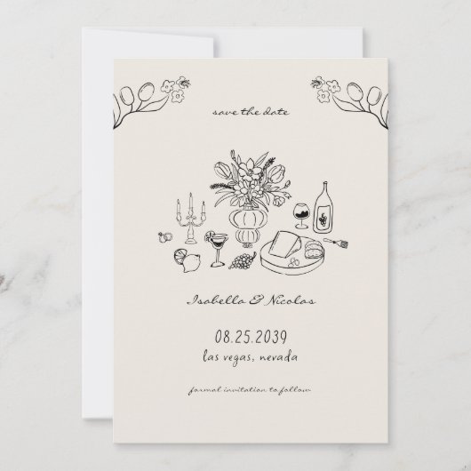 Händeschribble-Handschrift Save The Date (Vorderseite)