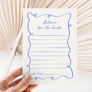 Händeschriebene Blue Frame Advice Card Einladung