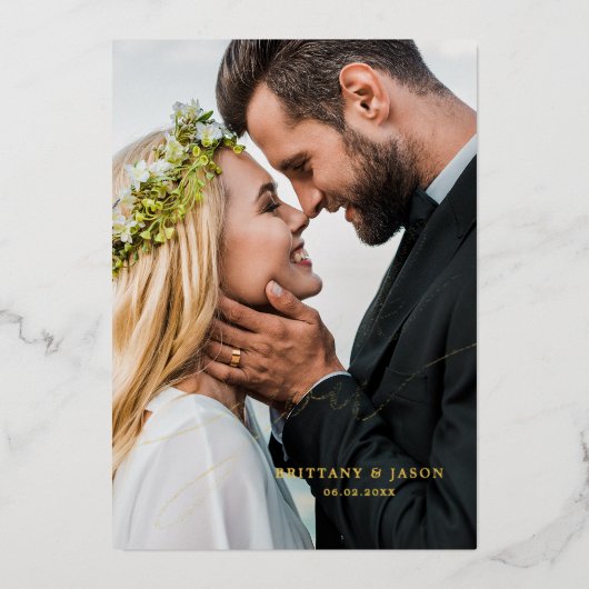 Händeschriebene Hochzeit Dankeschön Overlay Folieneinladung (Vorderseite)