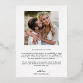 Händeschriebene Hochzeit Dankeschön Overlay Folieneinladung (Rückseite)