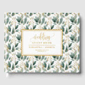 Händeschriebene Pastellgrün-Eukalyptus-Hochzeit Gästebuch (Vorderseite)